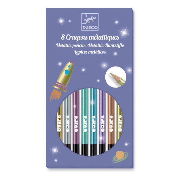 Djeco Metallic Pencils | Pack of 8