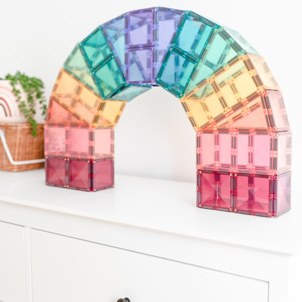 Connetix Pastel Magnetic Tiles | 120 Piece Creative Set
