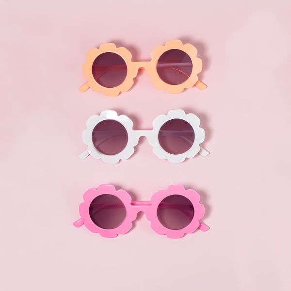 Flower UV 400 Sunglasses | White
