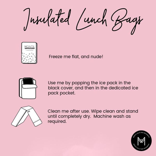 MontiiCo Medium Insulated Lunch Bag + Ice Pack | Dinosaur V3
