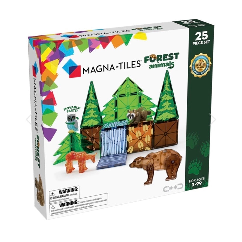 MAGNA-TILES® Magnetic Tiles | 25 Piece Forest Animals Set