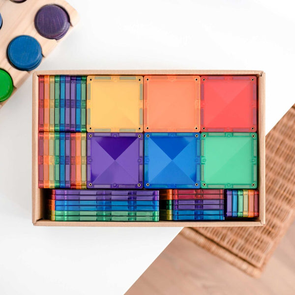 Connetix Rainbow Magnetic Tiles | NEW! 102 Piece Creative Set