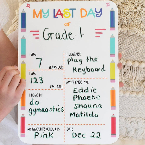 First/Last Day of School Reusable Milestone Board (Double-Sided) ⭐️