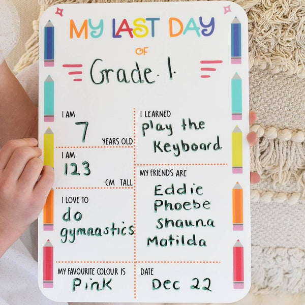 First/Last Day (Double-Sided) Milestone Board | Pencils