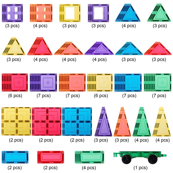 Learn & Grow Toys Magnetic Tiles | 110 Piece Builders Set ⭐️