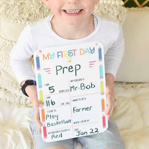 First/Last Day of School Reusable Milestone Board (Double-Sided) ⭐️