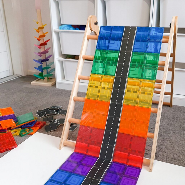 Learn & Grow Toys Magnetic Tile Toppers | 40 Piece Road Set ⭐️