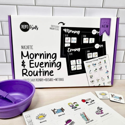 Prepp’d Kids Magnetic Morning & Evening Routine Chart Set (A4)