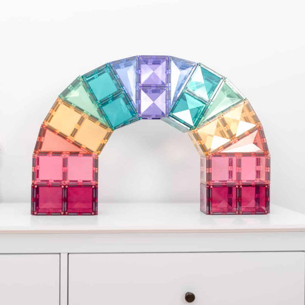 Connetix Pastel Magnetic Tiles | 120 Piece Creative Set