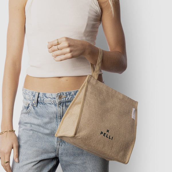 Pelli Bags 'Big Break' Insulated Lunch Bag | Jute