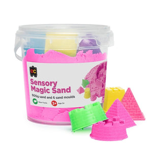 Sensory Magic Sand with Moulds 600g Tub | Pink - Lexi & Me