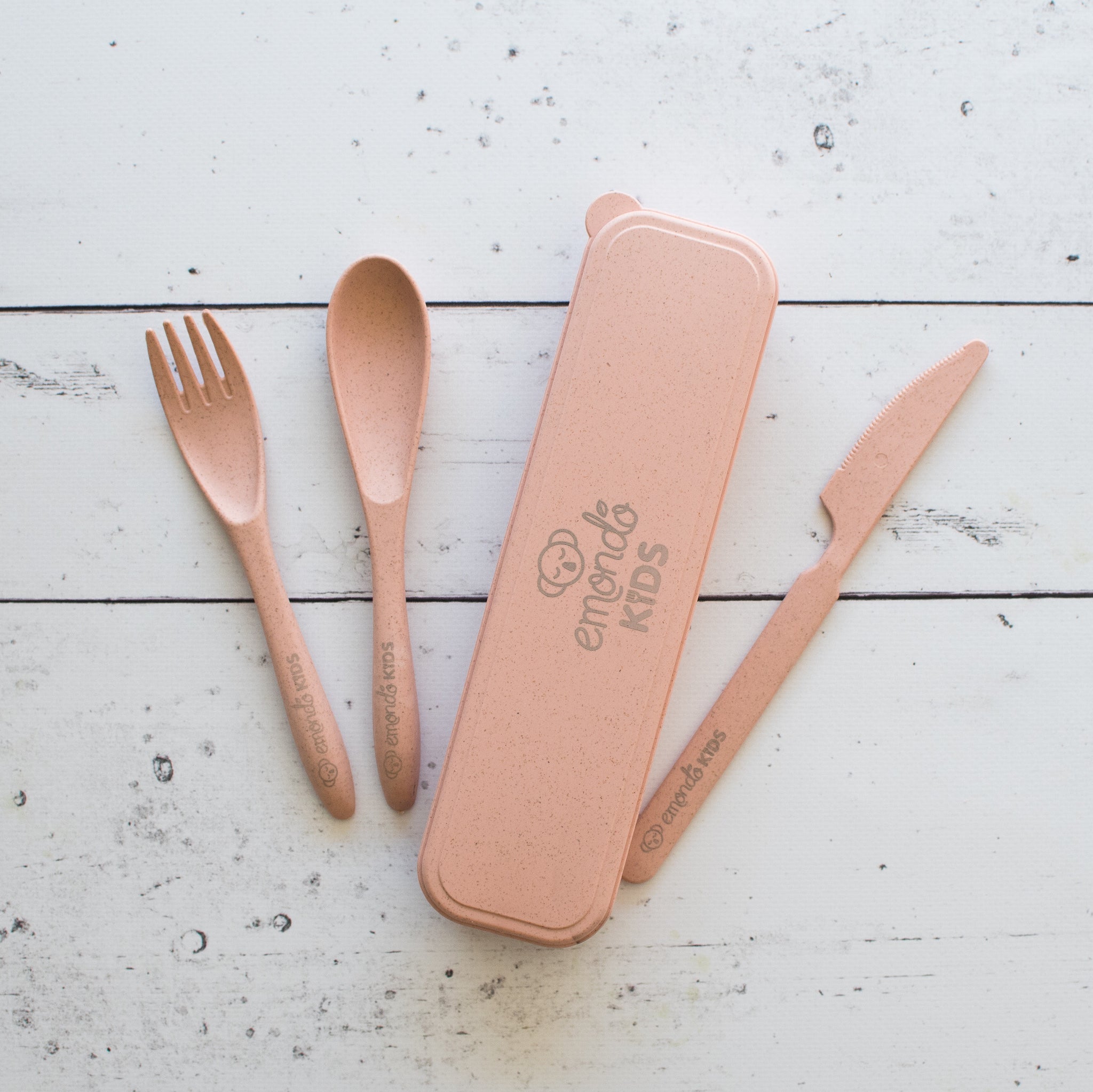 Emondo Kids 3pc Biodegradable Cutlery Set | Pink ⭐️