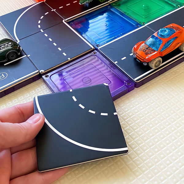 Learn & Grow Toys Magnetic Tile Toppers | 40 Piece Road Set ⭐️