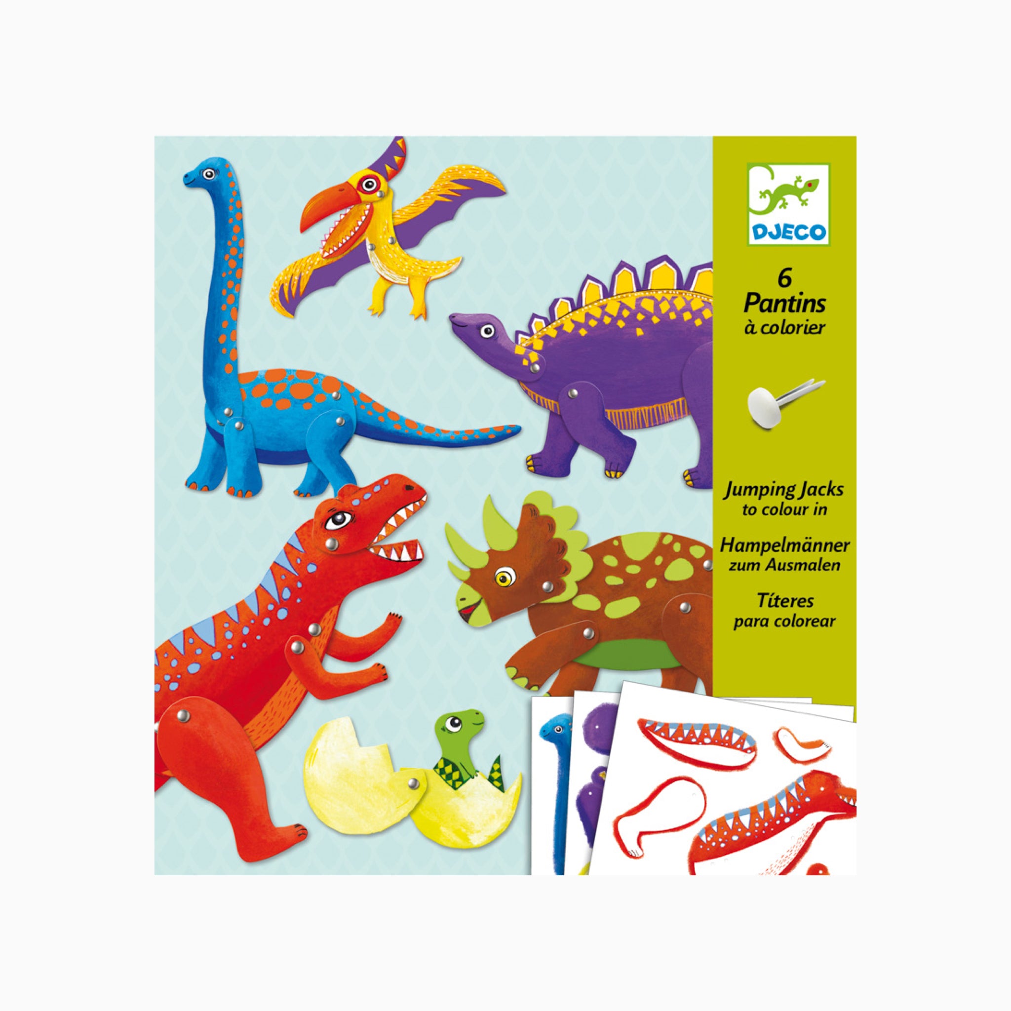 Djeco Dinosaur Puppets Craft Kit