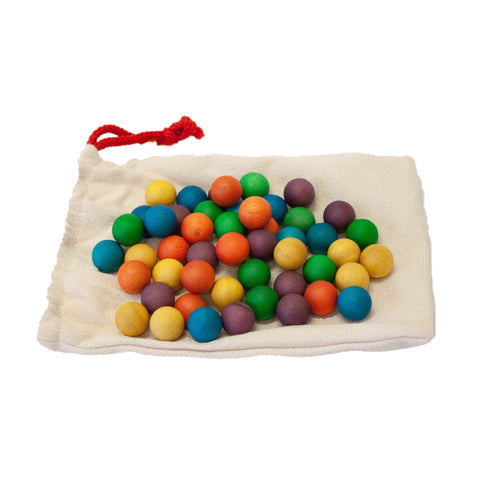 Qtoys Wooden 150mm Coloured Balls | Set of 50
