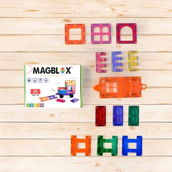 MAGBLOX® Magnetic Tiles | 24 Piece Accessory Set