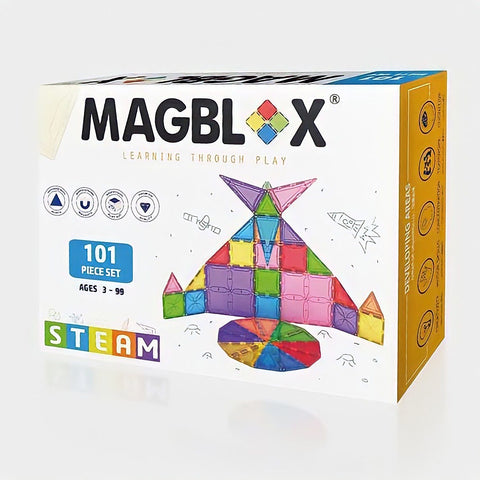MAGBLOX® Magnetic Tiles | 101 Piece Bright Colours Set