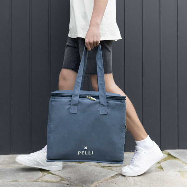 Pelli Bags 'Chill Homie' Large Canvas Cooler Bag | Storm Blue