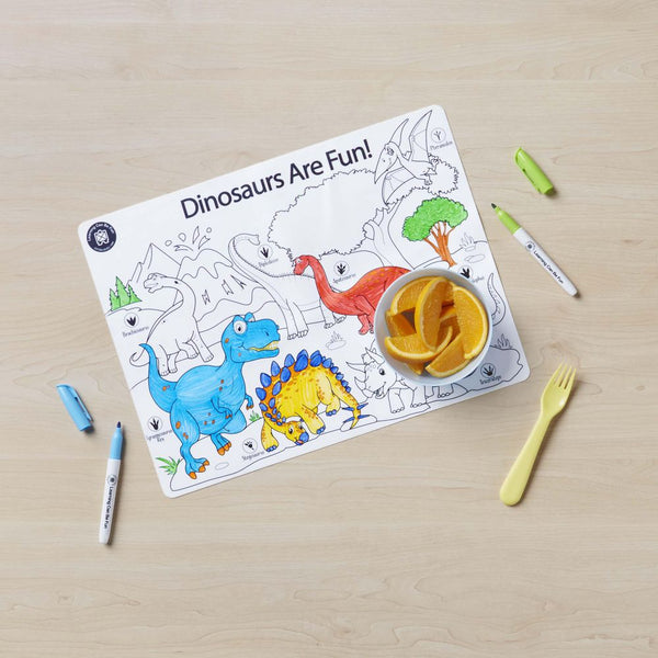 Colour & Wipe Silicone Placemat | Dinosaurs