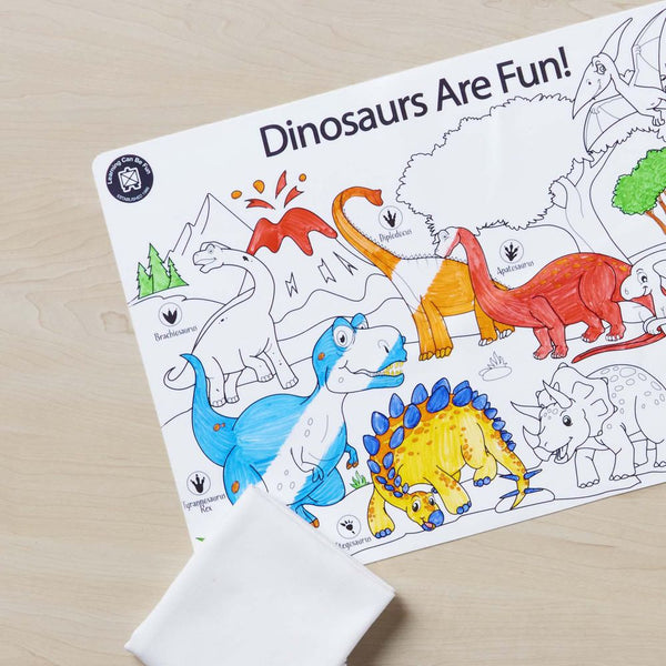 Colour & Wipe Silicone Placemat | Dinosaurs