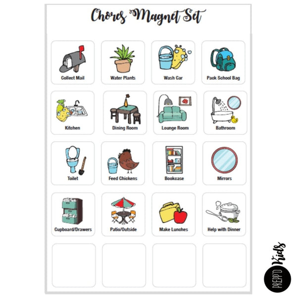 Prepp’d Kids Magnetic Chore Chart (A4)