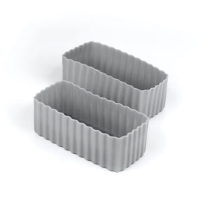 Bento Set of 2 Rectangle Silicone Cups | Grey