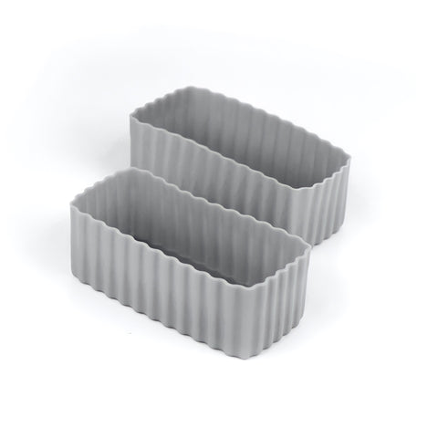 Bento Set of 2 Rectangle Silicone Cups | Grey