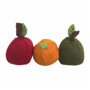Papoose Toys® Handmade Fruit 3pc Set | Apple, Pear & Orange