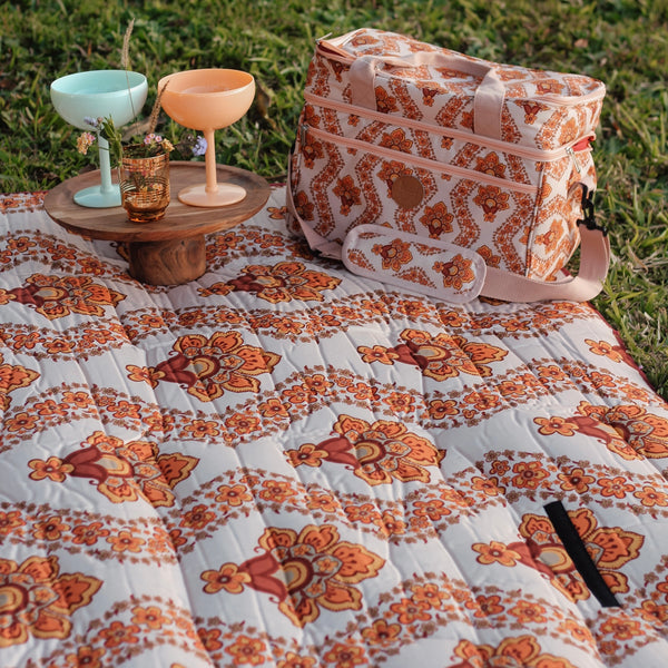 The Young Folk Collective Water-Resistant Picnic Mat | Lotus Fleur