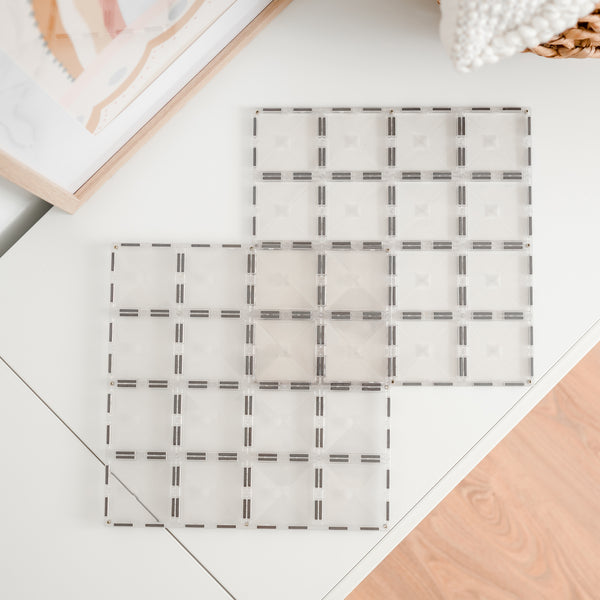 Connetix Clear Magnetic Tiles | 2 Piece Base Plate Set